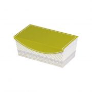 Box Cardboard rectangular decor green / gray / white magnetic closure 22x12x9cm, LA206S