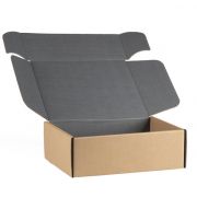 Cardboard rectangular box, kraft and gray, 34.2x25x11.5 cm, CV507MG