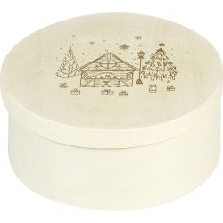 Box wood round nature, D16.5x7cm, B129M