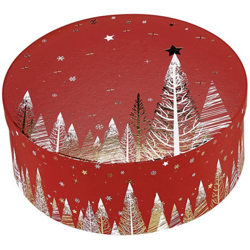 Кръгла картонена кутия "Happy Holidays", 12xD31.5 см, BF381M