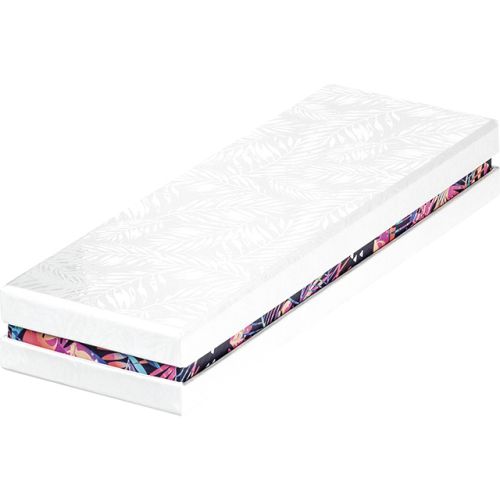 Box cardboard rectangular chocolate 2 rows white/UV printing/tropical, 23x7.5x3.3 cm, PC220LW