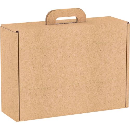 Cardboard rectangular kraft briefcase, 33x18.5x9.5 cm, CV031P