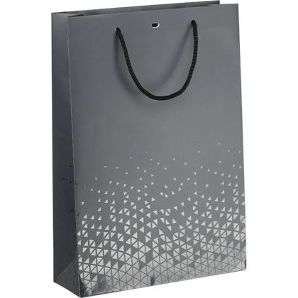 Хартиена торбичка LIGHTS AND SHADOWS за 3 бутилки, сиво UV печат, 27.0 x 9.0 x 39.0 cm, SB646-3B 