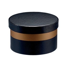Box Round Cardboard, copper/black, UV Printing D10x6cm, PC193