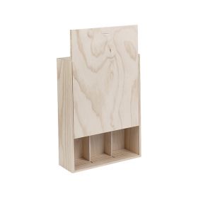 Дървена кутия за вино, за 3 бутилки "Бордо", с плъзгащ се капак, 32.3x24.5x7.9 см, GVBX-3BN