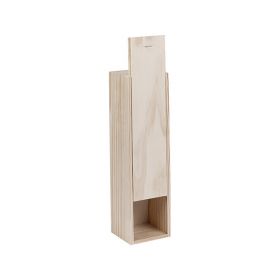Box Wine Pinewood 1 Bottle Bordeaux with sliding lid  Int.Dim, 32.3x7.9x7.9 cm, GVBX-1BN