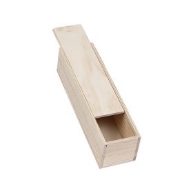 Box Wine Pinewood 1 Bottle Bordeaux with sliding lid  Int.Dim, 32.3x7.9x7.9 cm, GVBX-1BN
