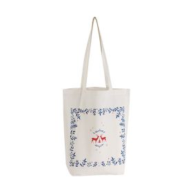 Tote Bag Cotton Natural color "Bonnes Fêtes" 2 handles 38x42cm, SC055BF