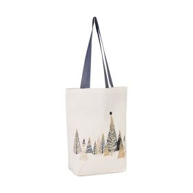 Bag Cotton, decor gray fir  / gold gilding 38x42cm, SC052BF