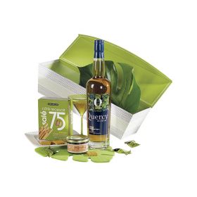 Box Cardboard rectangular decor green / gray / white magnetic closure 42x12x11cm, LA206L