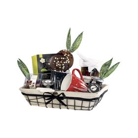 Правоъгълен метален поднос, с ленен плат 30x20x8cm, F232P