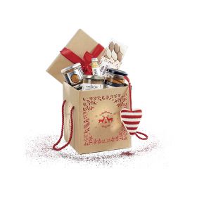 Box Cardboard Square Kraft Red reindeer Red satin bow Red cord, 18.5x18.5x19.5 cm, CP105PR