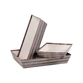 Rectangular cardboard tray / brown and cream design  27x20x5cm, TR103P