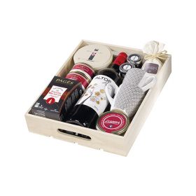 Rectangular wood tray natural/grey mandala design 2 handles 34x27,5x6,2cm, B064GG