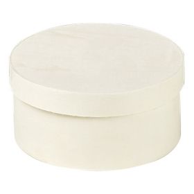 Box wood round nature, D14x5.5 cm, B097P