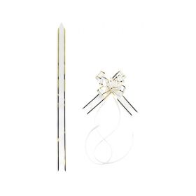 Knot to pull white / gold color  - pack of 10 pieces, 2.3x42 cm, ACC20W