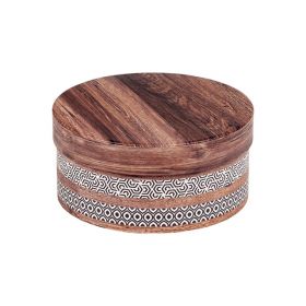 Round cardboard giftbox /  brown and cream design  D16x7,5cm, TR101XS