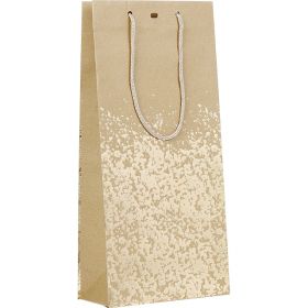Bag Paper kraft 2 bottles hot gliding gold gold cord handles eyelet, 18x9x39 cm, SB127-2B