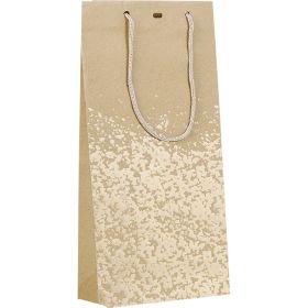 Bag Paper kraft 3 bottles hot gliding gold gold cord handles eyelet, 27x9x39 cm, SB128-3B