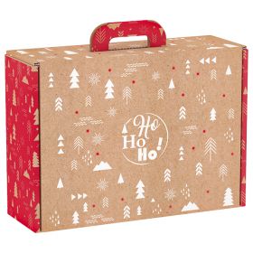Briefcase type cardboard box "Ho ho ho", 34.2x25x11.5 cm, CV032M