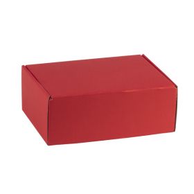 Cardboard rectangular box, kraft and red, 25x18.5x9.5 cm, CV505SR