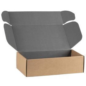 Cardboard rectangular box, kraft and gray, 33x18.5x9.5 cm, CV507PG