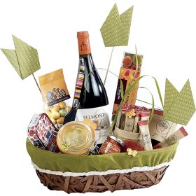 Плетен кафяв панер, овал, зелено-бяла подплата, 36x28x10 см, J479M