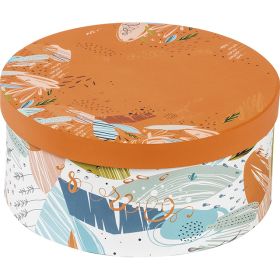 Box cardboard round orange/fresh, D20x9 cm, TR126S