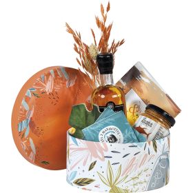 Box cardboard round orange/fresh, D20x9 cm, TR126S