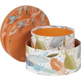 Box cardboard round orange/fresh, D20x9 cm, TR126S