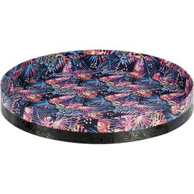 Tray cardboard round black/UV printing/tropical, 3.2x D25.4 cm, PC215GK