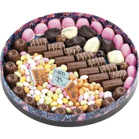 Tray cardboard round black/UV printing/tropical, 3.2x D25.4 cm, PC215GK