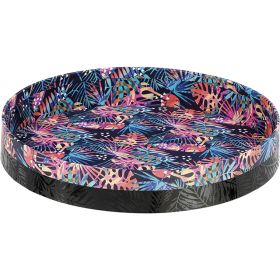 Tray cardboard round black/UV printing/tropical, 3.2x D20.4 cm, PC215MK
