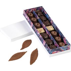 Правоъгълна картонена кутия за шоколадови бонбони, 2 редa, UV печат, 23x7.5x3.3 см, PC220LW