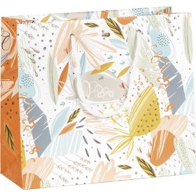 Bag paper orange/fresh white cord handles eyelet, 25x10x22 cm, SB262P