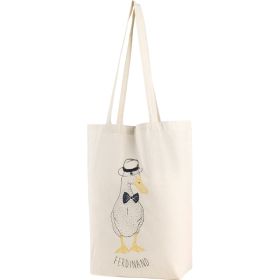 Tote Bag Cotton Natural color Red Geometrical circles 2 handles 38x42cm, SC058RR