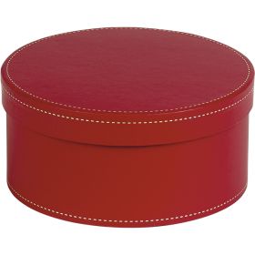Round red cardboard box