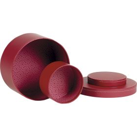 Round red cardboard box