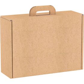 Cardboard rectangular kraft briefcase, 33x18.5x9.5 cm, CV031P