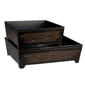 Tray Cardboard  copper/black/UV printing ; Dimensions in cm : 27 x 27 x 10; CV522CM-SV