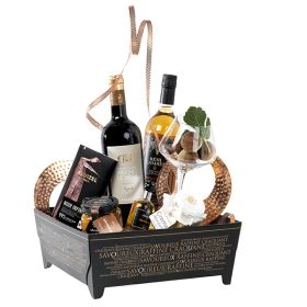 Tray Cardboard  copper/black/UV printing ; Dimensions in cm : 27 x 27 x 10; CV522CM-SV