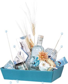 Tray cardboard kraft-rectangular, blue