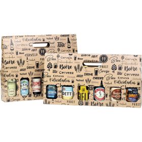 Cardboard beer case, for 6 beers, Dimensions in cm: 37.4x6x28.4, GB020-6LN