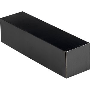 Box wine cardboard kraft/black 1 bottle;  9 x 9 x 34 cm, GV008-1BK