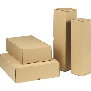 Cardboard wine box, 2 bottles, kraft, 9x18.5x34 cm, GV017- 2BN