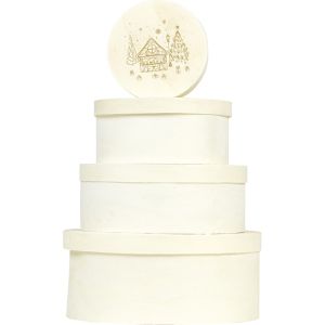 Box wood round nature, D14x5.5 cm, B129P