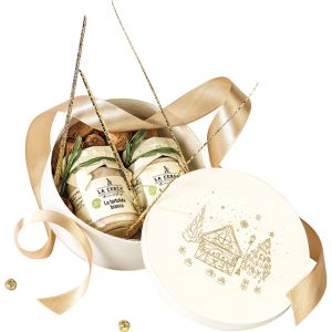 Box wood round nature, D14x5.5 cm, B129P