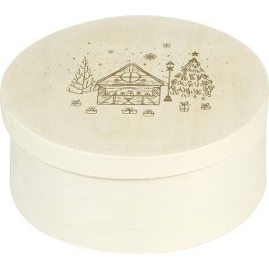 Box wood round nature, D16.5x7cm, B129M