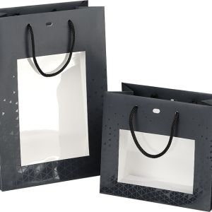 Paper bag "LIGHTS AND SHADOWS", gray, 20x10x29 cm, SB641S