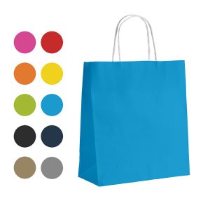 Kraft paper bag, smooth, sky blue, 25x10x32cm, SWK033-BC